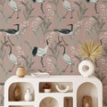 White Cranes Watercolor Wallpaper