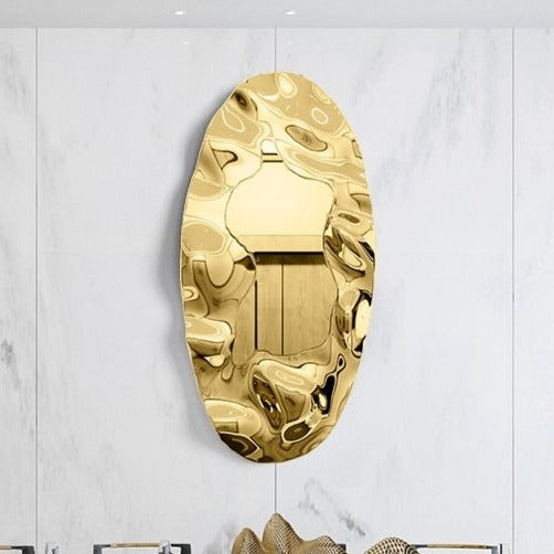 ArtZ® Stainless Steel Oval Mirror - Gold 31 inch by 63 inch (80 cm by 160 cm)