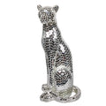 ArtZ® Guardian of Grace Leopard Sculpture - Silver