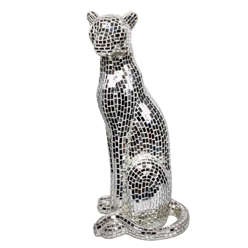 ArtZ® Guardian of Grace Leopard Sculpture - Silver