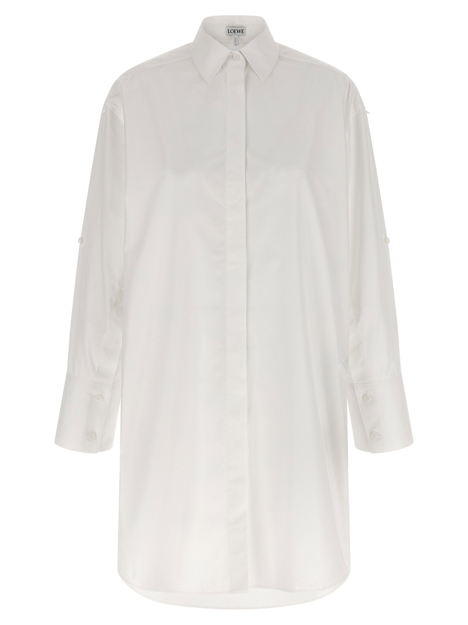 Loewe Cotton Poplin Chemisier Dress — White