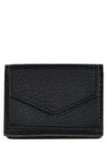 Maison Margiela Grain Leather with Stitching Detail Wallet — Black