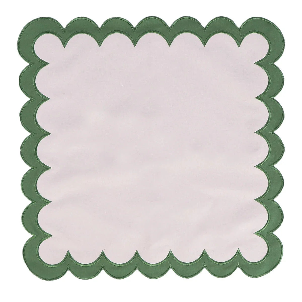 Green Scallop Square Placemat Set of 4