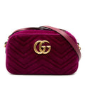Small GG Marmont Matelasse Velvet Crossbody
