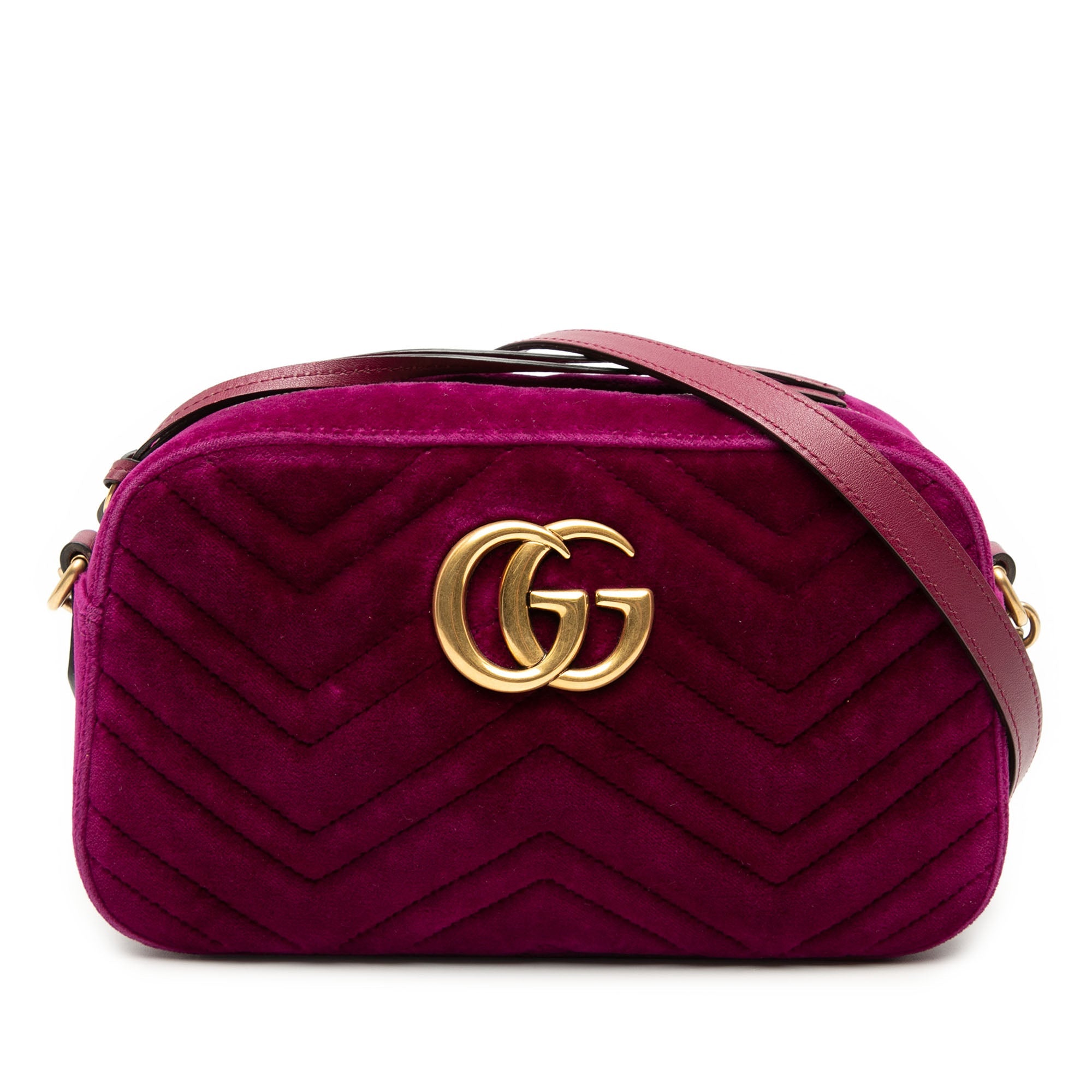 Small GG Marmont Matelasse Velvet Crossbody