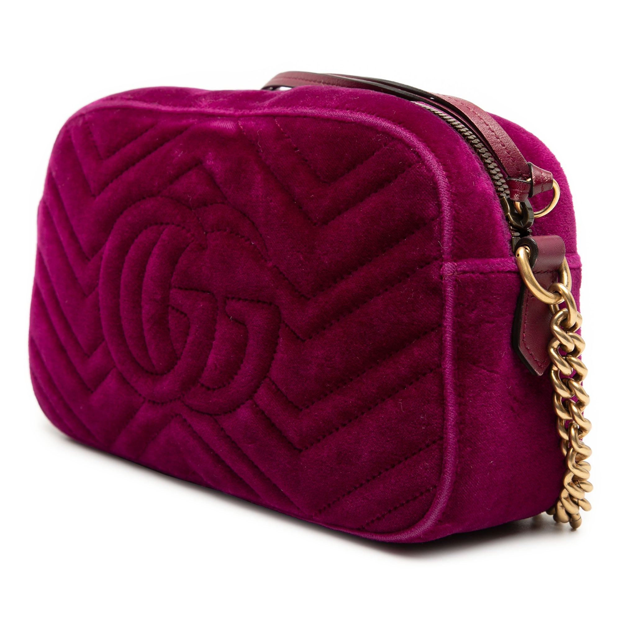 Small GG Marmont Matelasse Velvet Crossbody