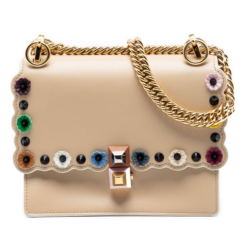 Mini Scalloped Leather and Studded Floral Kan I Crossbody