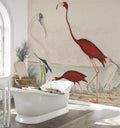 Vintage Ibis Birds Landscape Mural
