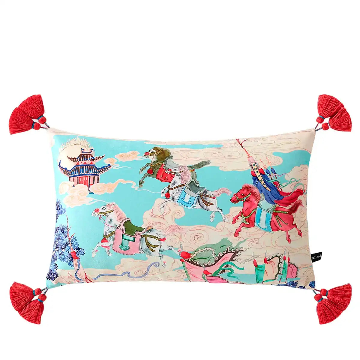 Classic Chinese Flower Jar Cushion Cover