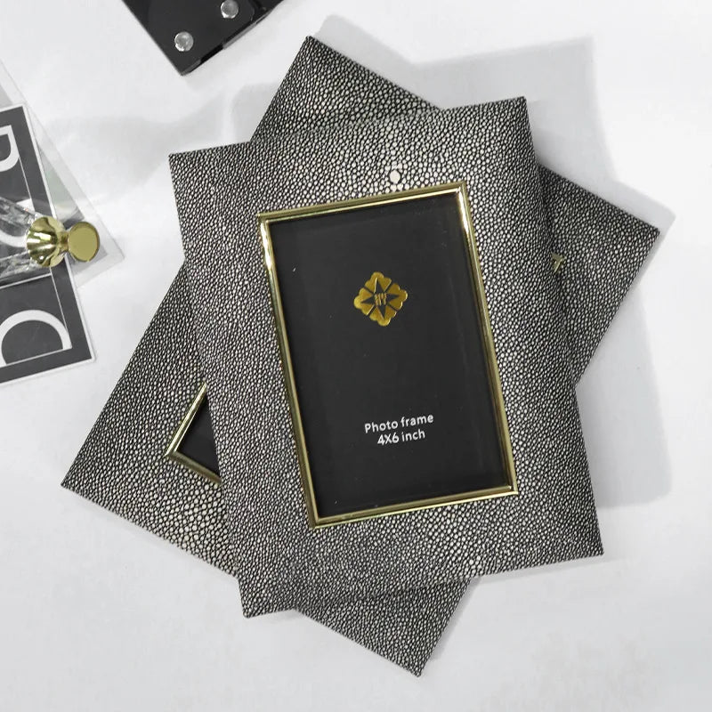 Gray Shagreen Picture Frame