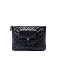 CC Quilted Lambskin Pouch with Mini Flap Purse