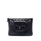 CC Quilted Lambskin Pouch with Mini Flap Purse