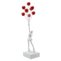 ArtZ® Up & Away Sculpture - Red Balloons; White Girl