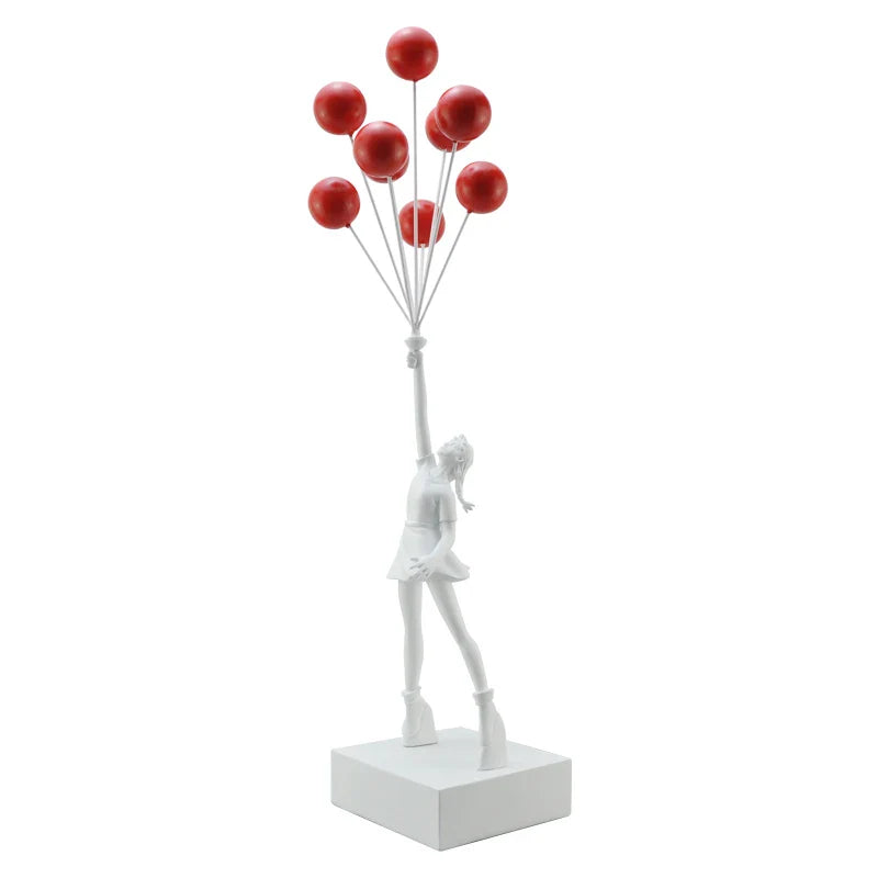 ArtZ® Up & Away Sculpture - Red Balloons; White Girl