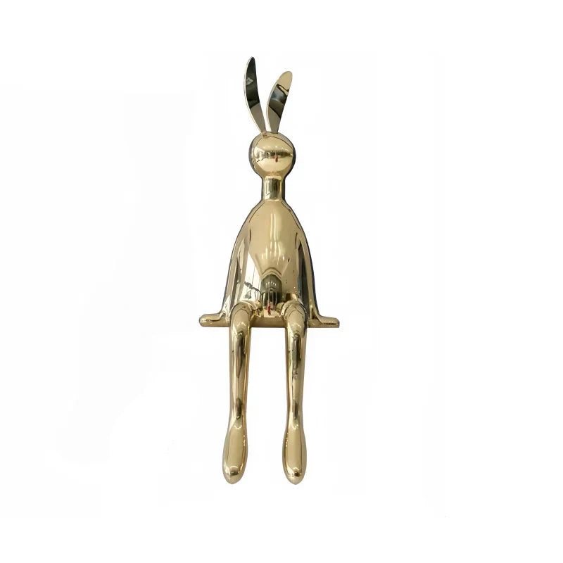 ArtZ® Shiny Hops Stainless Steel Sculpture - Gold Large: Height: 18.9 inch (48 cm)