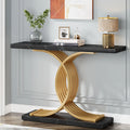 ArtZ® Marbella Entry Table - Black with Gold Legs