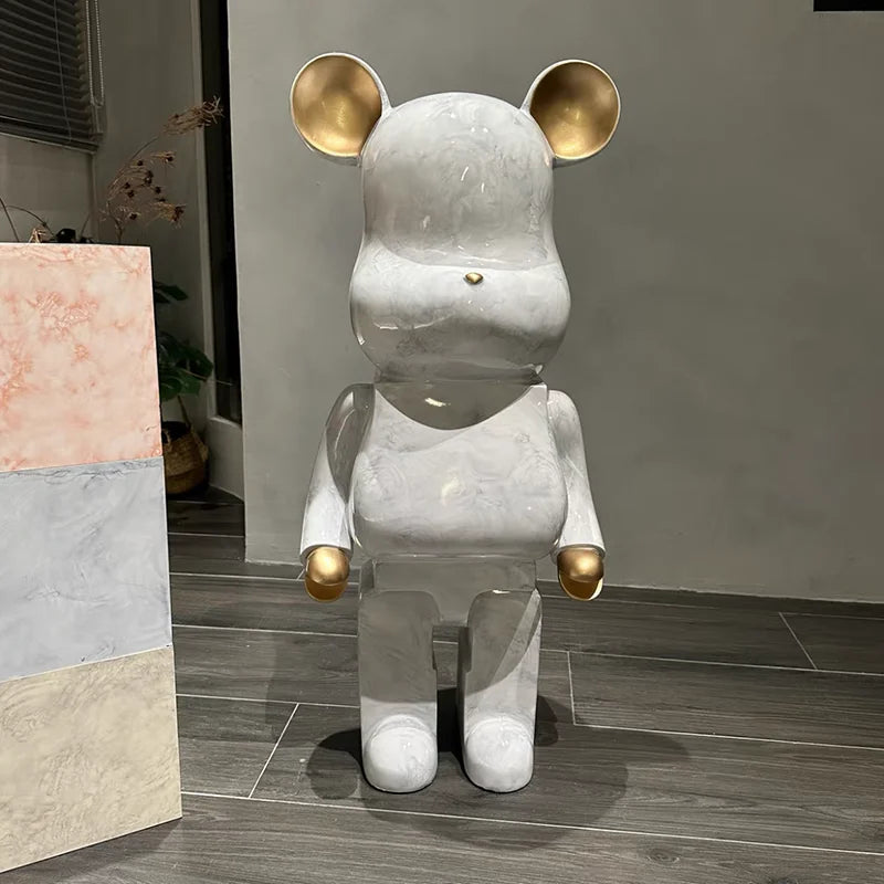 ArtZ® Large Bear Sculptures - White / Height 31.5 inch (80 cm)