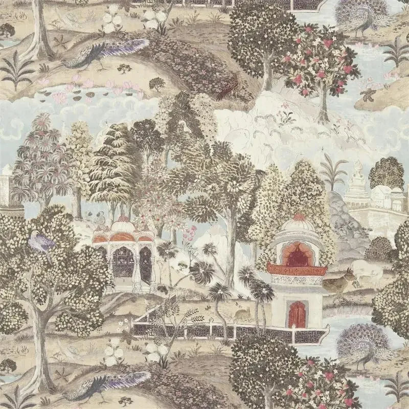 Peacock & Forest Greenery Mural