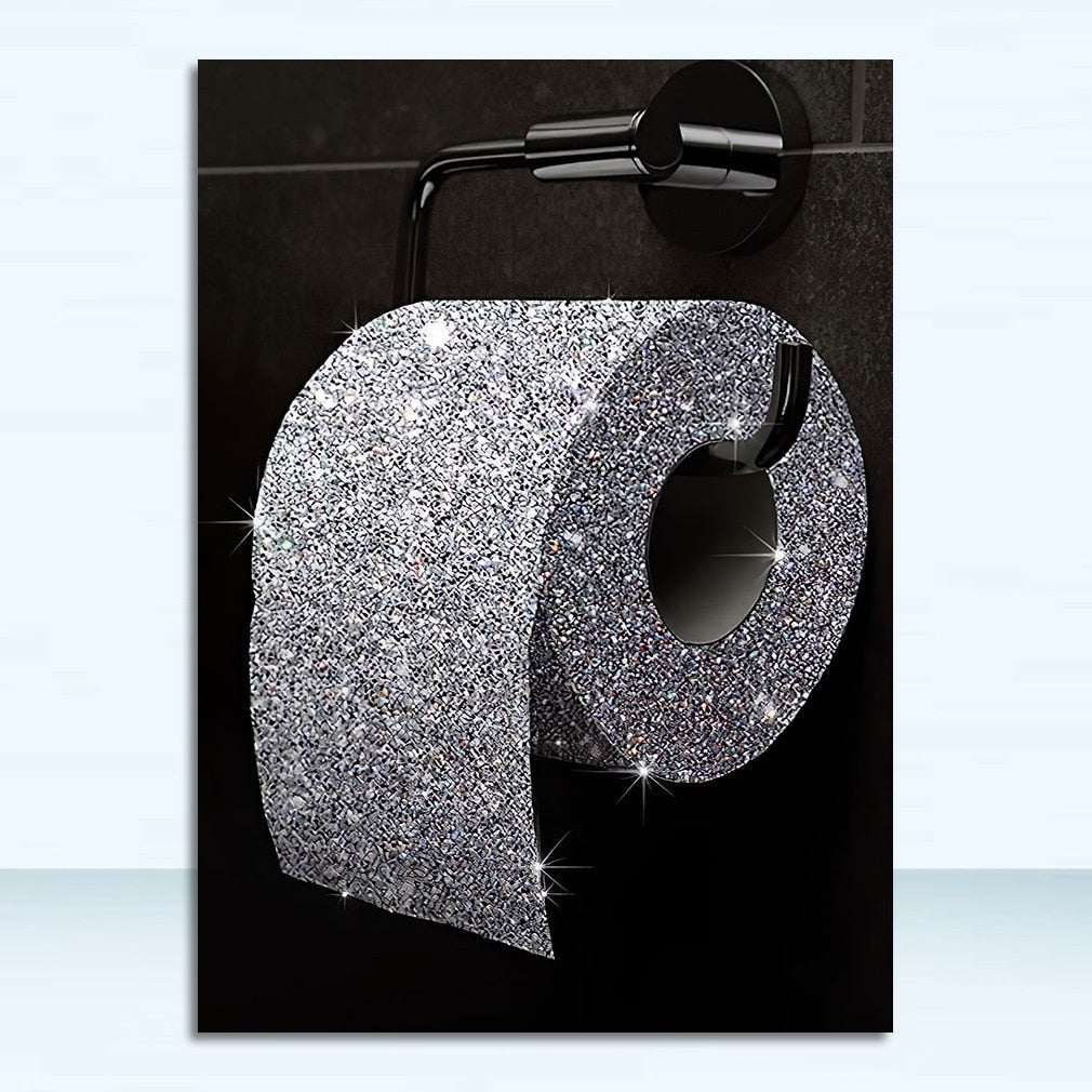 ArtZ® Yes Toilet Paintings Are A Thing - Toilet Paper Bling / 18 inch by 24 inch (45x60cm)