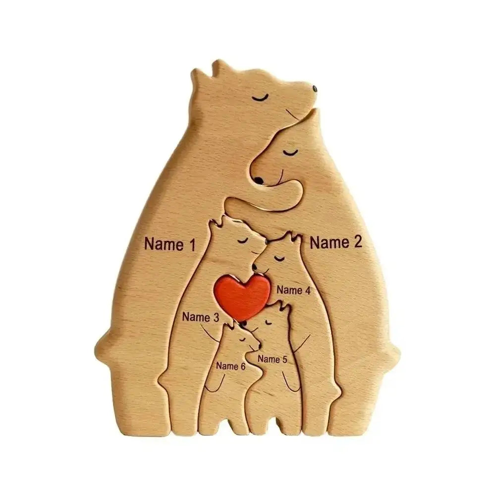 ArtZ® Wooden Bear Sculptures - 6 Bears