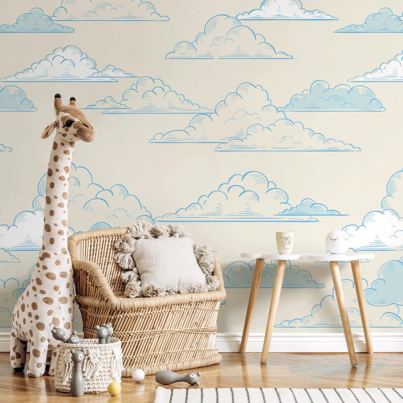 Cute Clouds Nursery Wallpaper