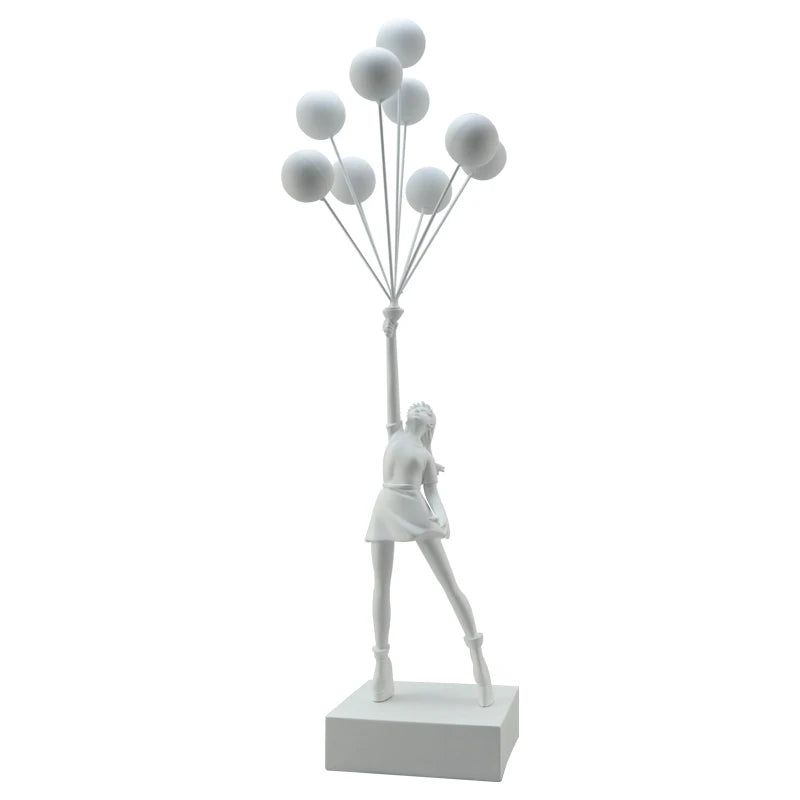 ArtZ® Up & Away Sculpture - White Balloons; White Girl
