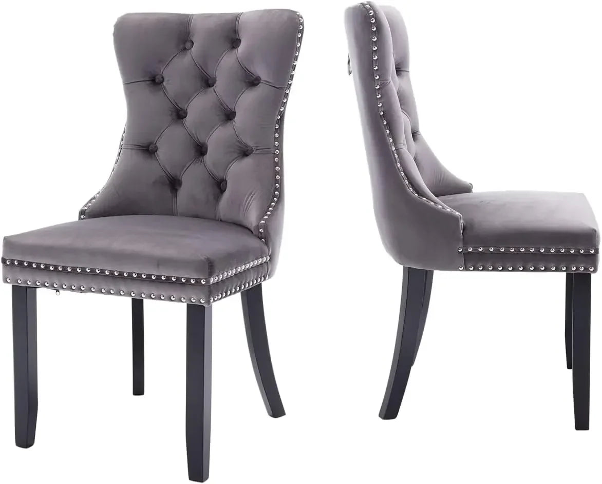 ArtZ® Royale Dining Chairs, Set of 6 Chairs - Grey (Set of 6 Chairs)