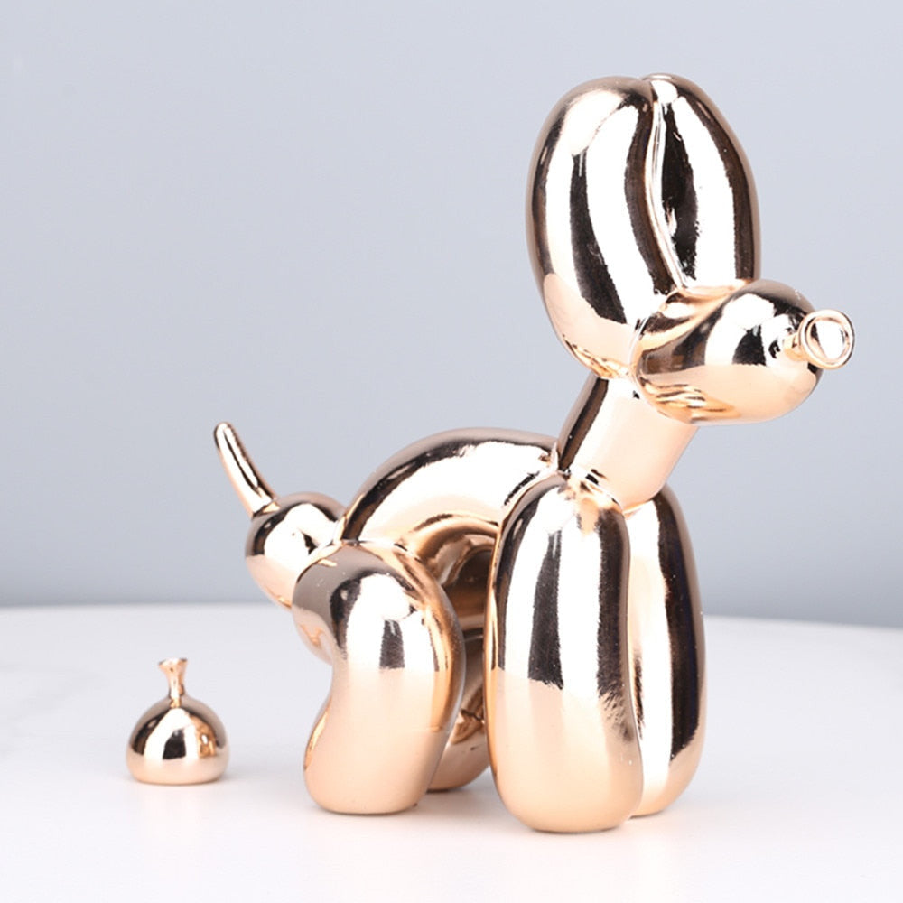ArtZ® Balloon Dog Doing Business Sculpture - Electroplated Pink