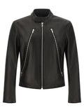 Maison Margiela 5-Zip Lambskin Jacket — Black