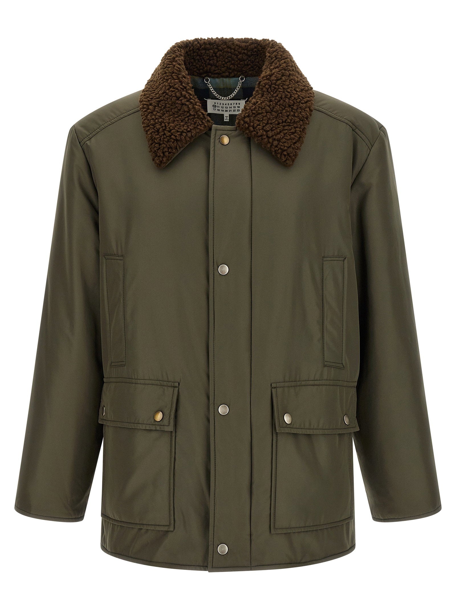 Maison Margiela Shearling Collar Parka Jacket — Olive