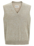 Maison Margiela Bouclé Knit Vest — Beige