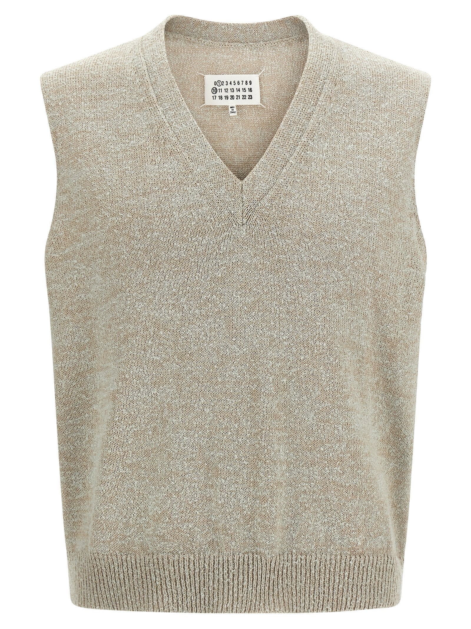 Maison Margiela Bouclé Knit Vest — Beige