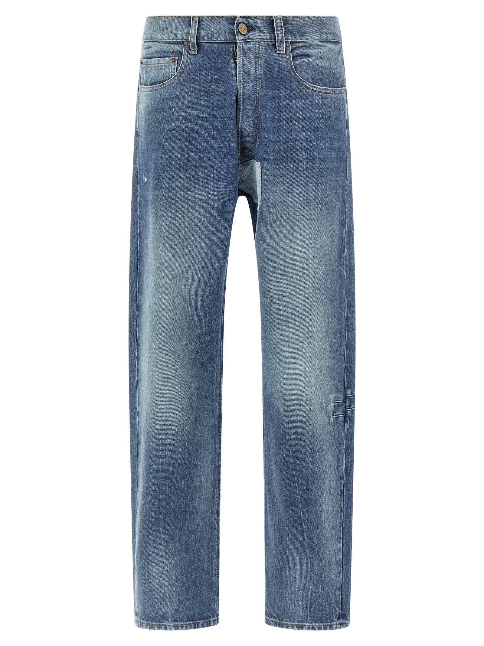 Maison Margiela Patch Detail Distressed Jeans — blue