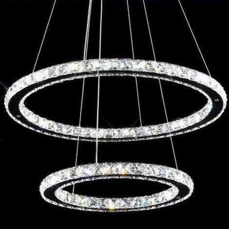 ArtZ® Eternity K9 Crystal Chandelier - 2 Rings - 16 inch; 23 inch (40cm; 60cm)