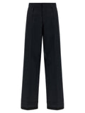 Maison Margiela Herringbone Wide-Leg Trousers — Black
