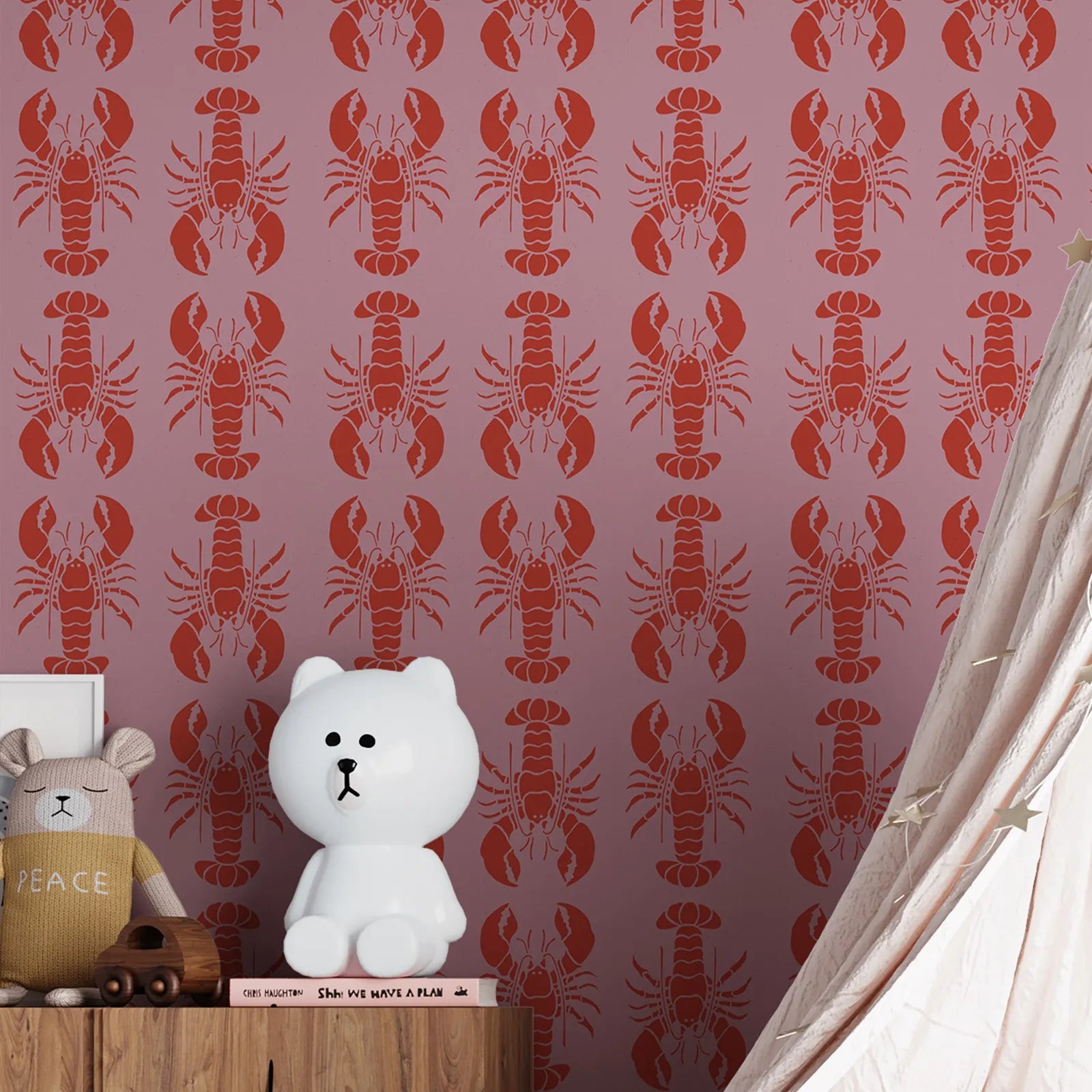 Pink Lobster Pop Art Wallpaper