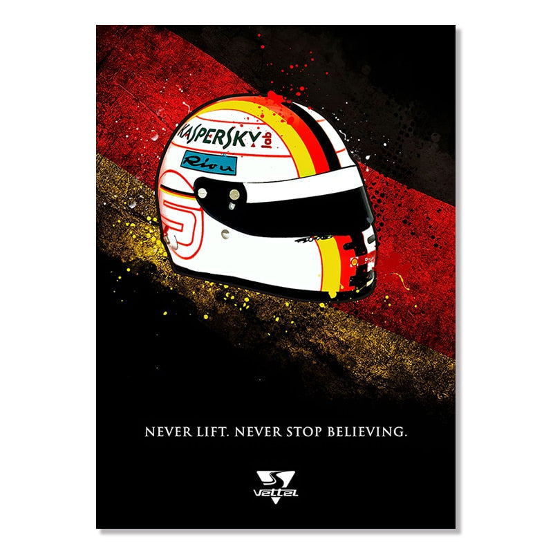 ArtZ® Only For The Driven Paintings - Sebastian Vettel / 15.7 inch by 23.6 inch (40x60cm) No Frame