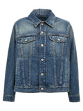Mm6 Maison Margiela Layered Cotton Denim Jacket — blue
