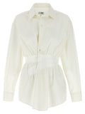 Mm6 Maison Margiela Cotton Poplin with Taped Waist Shirt — Cream