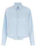 Mm6 Maison Margiela Cotton Poplin Shirt — Light Blue