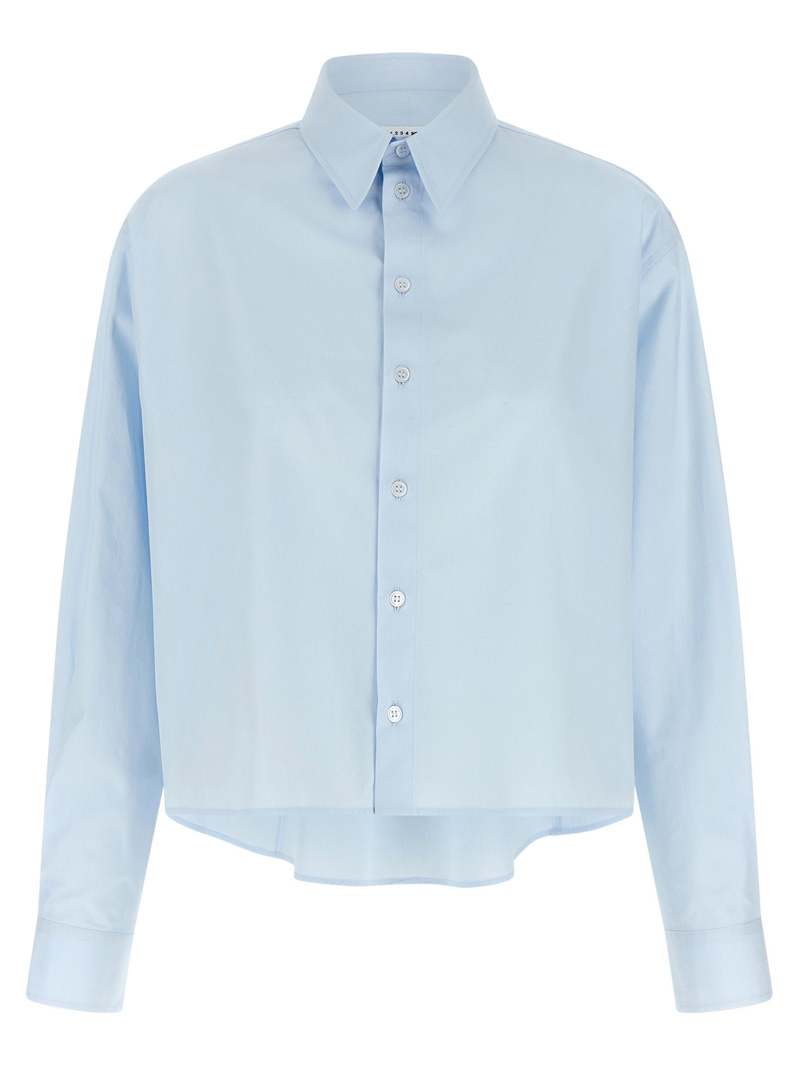 Mm6 Maison Margiela Cotton Poplin Shirt — Light Blue