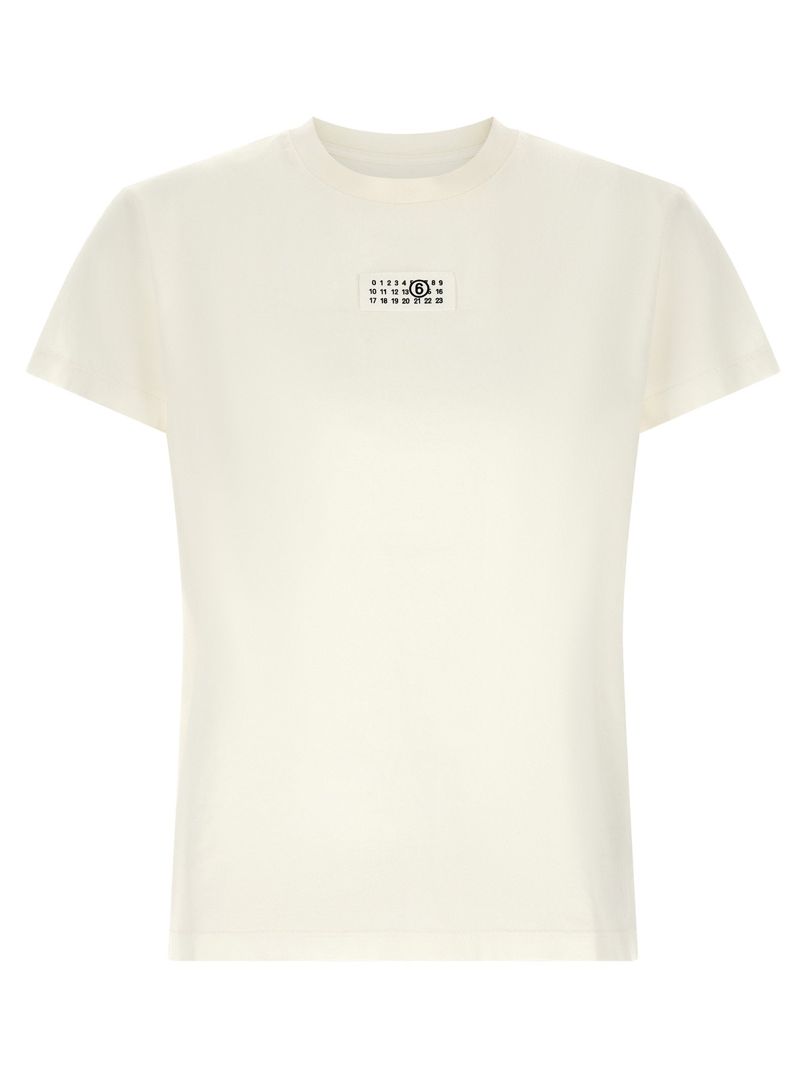Mm6 Maison Margiela Logo-Patch Cotton T-shirt — white
