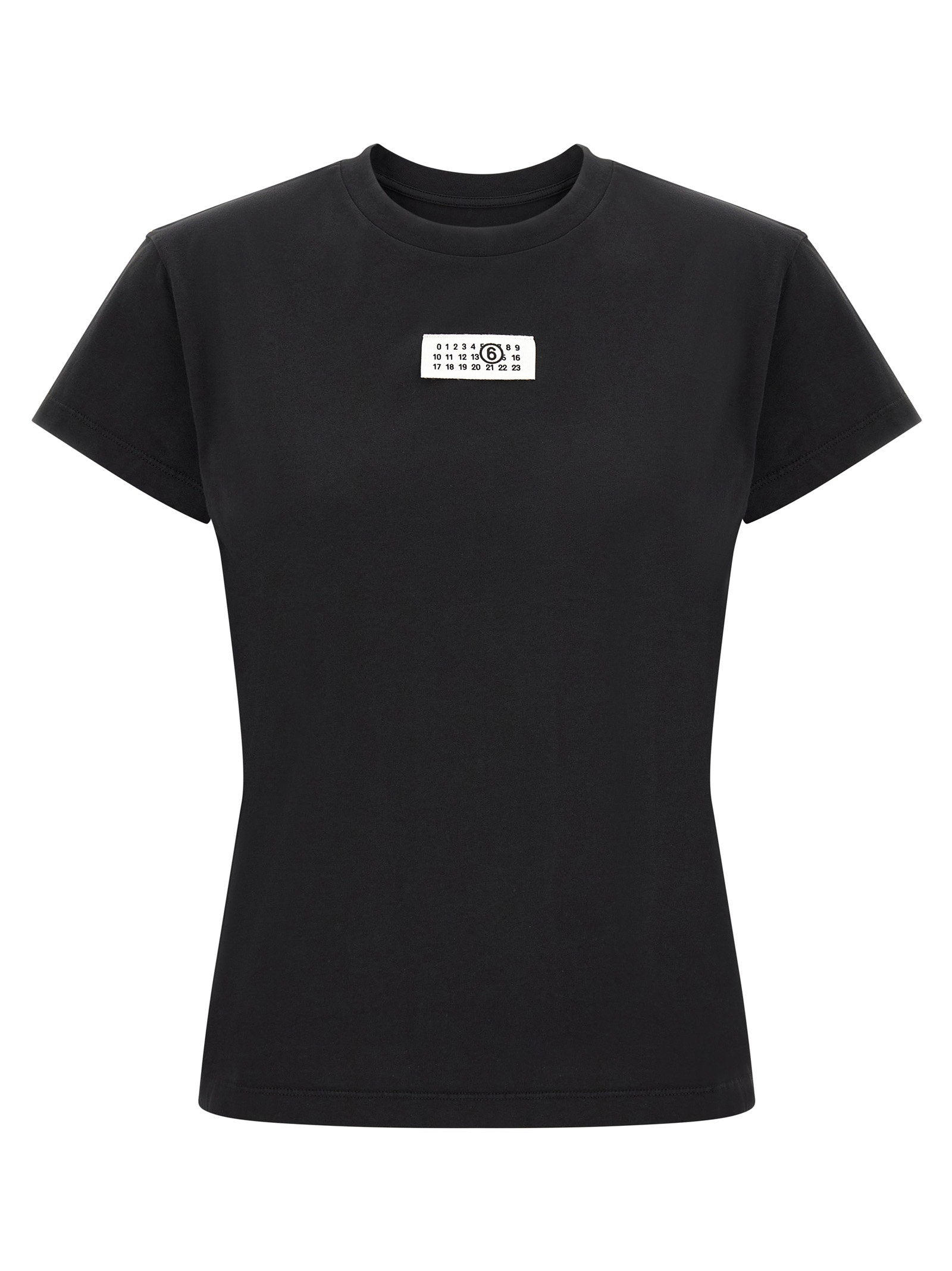 Mm6 Maison Margiela Numeric Signature Patch T-shirt — Black