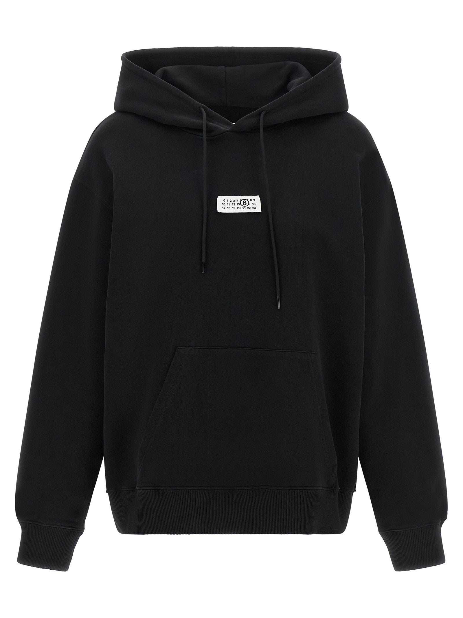 Mm6 Maison Margiela Numeric Signature Patch Hoodie — Black