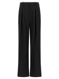 Mm6 Maison Margiela Wide-Leg Virgin Wool Trousers — Black