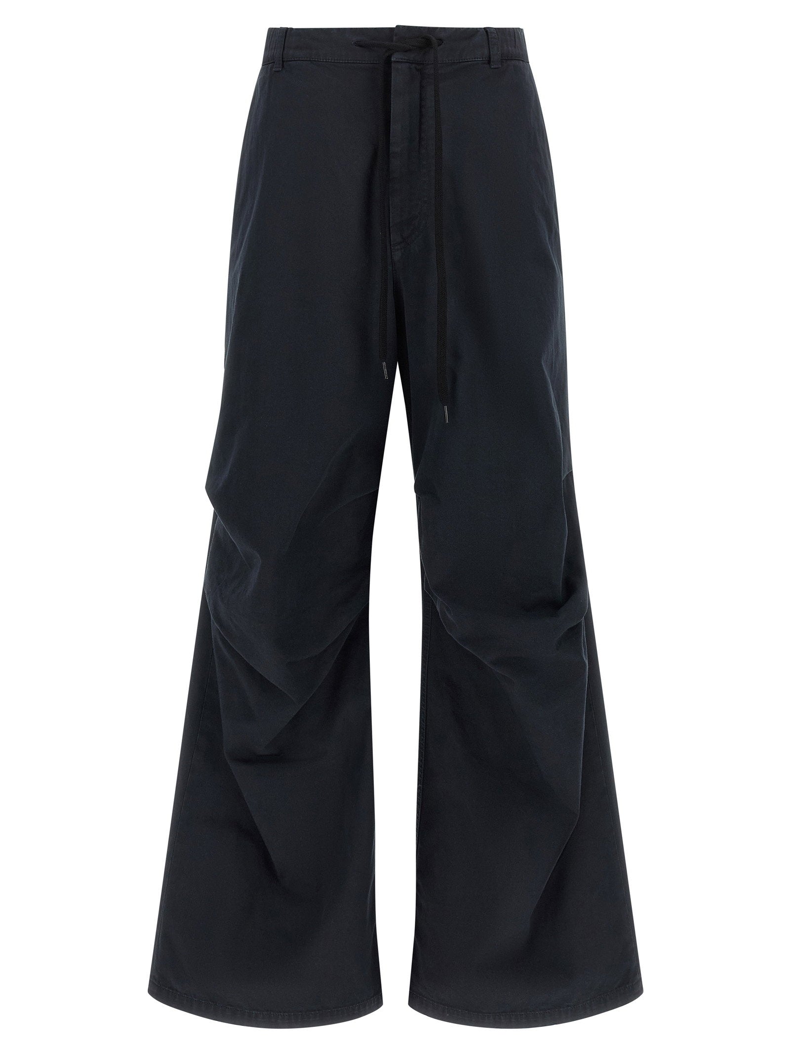 Mm6 Maison Margiela White Stitch Line Draped Cargo Pants — Black
