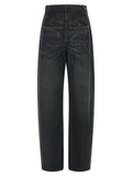 Mm6 Maison Margiela Asymmetrical Structure Jeans — Gray