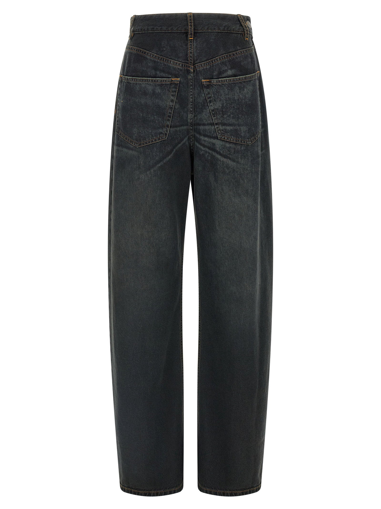 Mm6 Maison Margiela Asymmetrical Structure Jeans — Gray