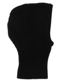 Mm6 Maison Margiela Ribbed Wool Blend Balaclava — Black