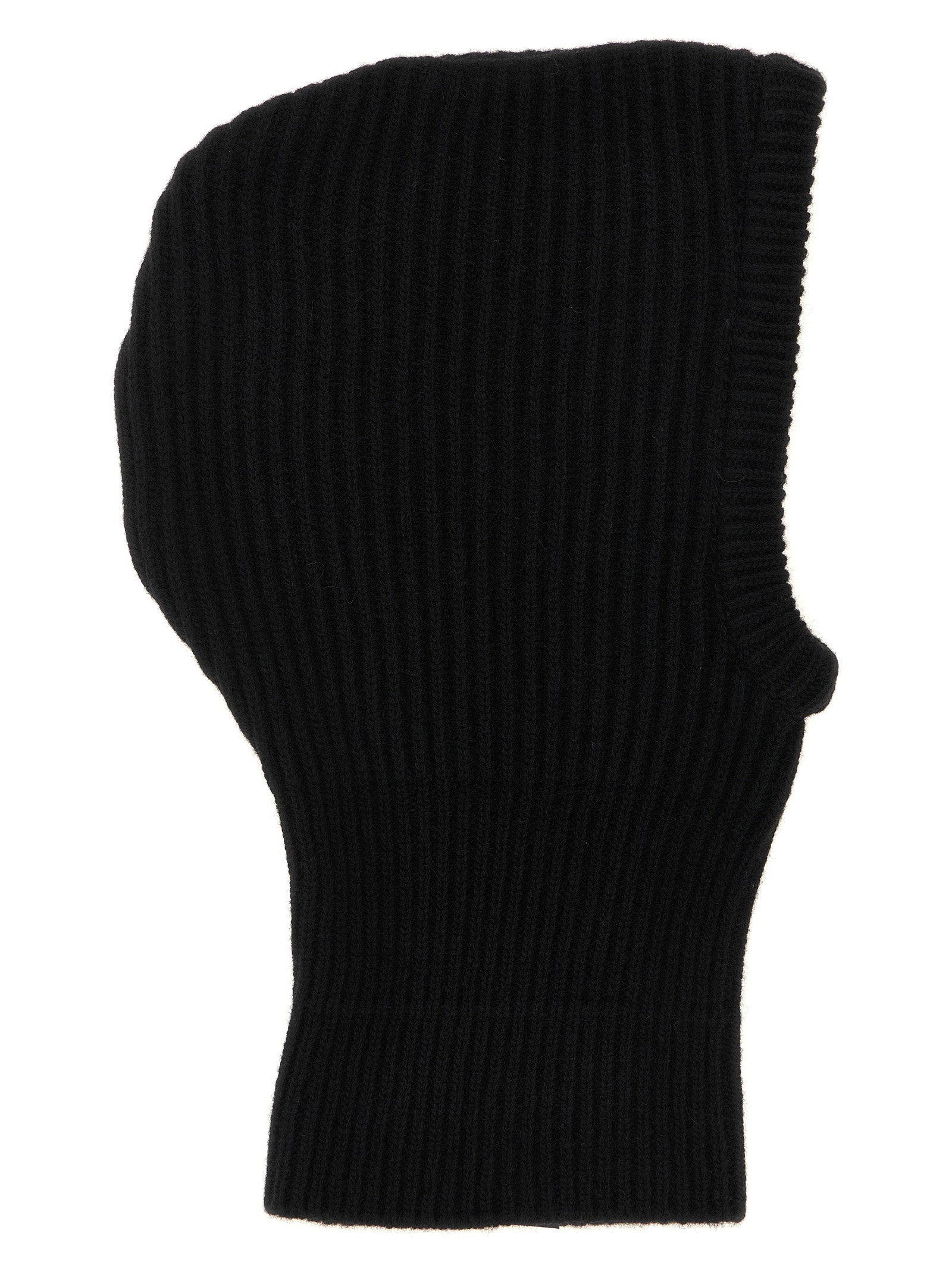 Mm6 Maison Margiela Ribbed Wool Blend Balaclava — Black